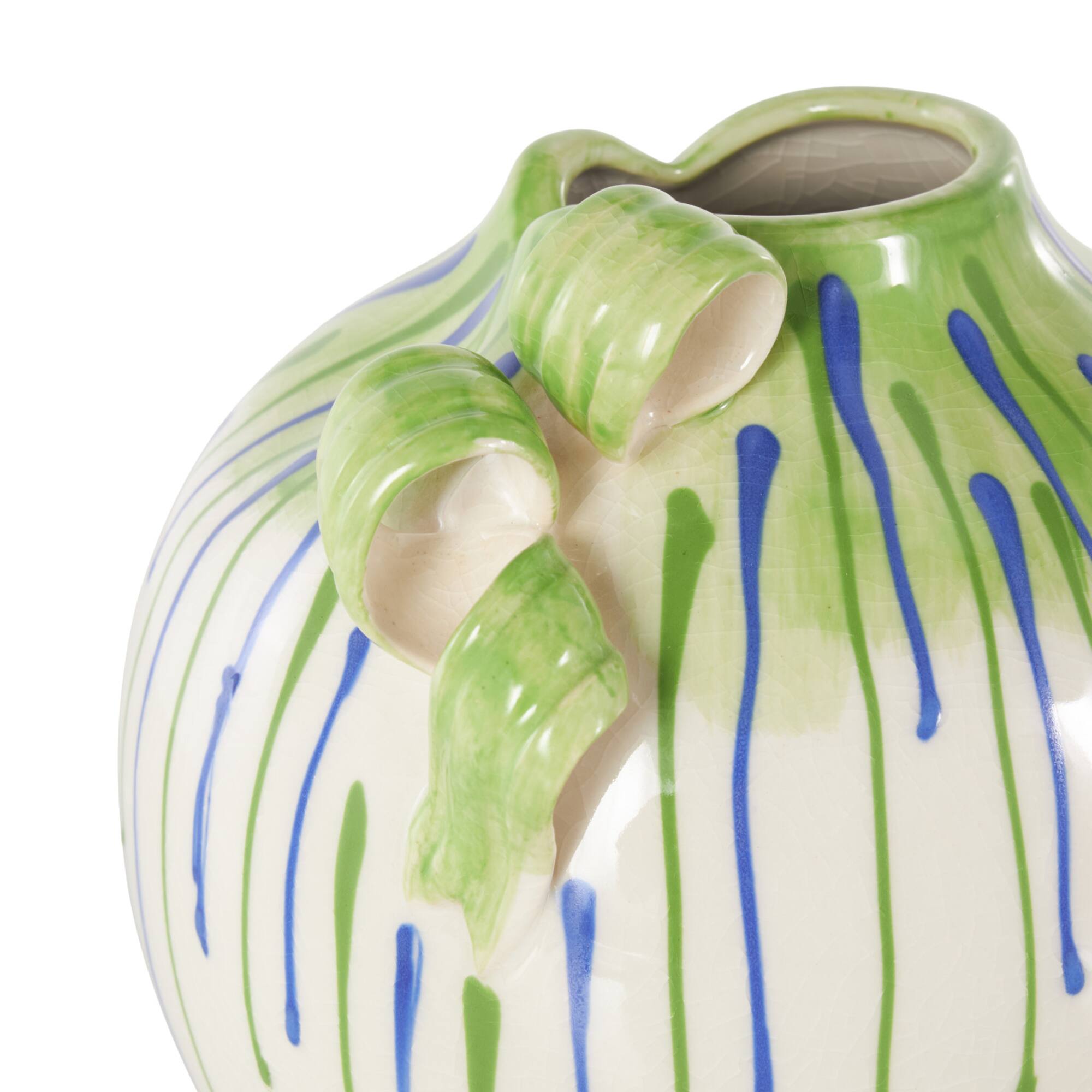 8" White Ceramic Abstract Decorative Vase